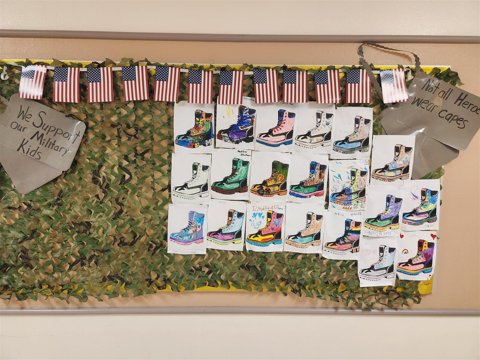 Military students were invited to create a picture of their military hero.